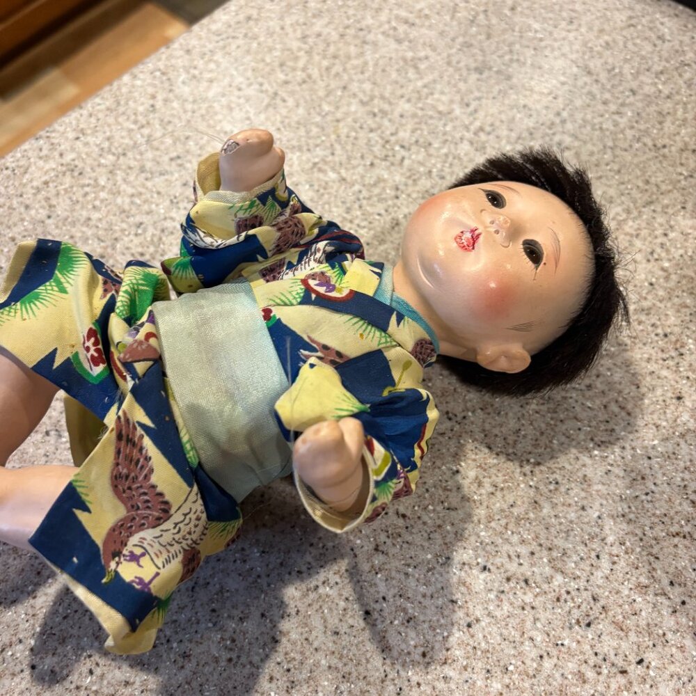 VINTAGE Beautiful Asian Composition Baby, All Original - Picture 7 of 10
